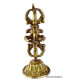 Double dorjé vajra bouddhiste sur socle Cloches et dorjé tibétains ref12.3