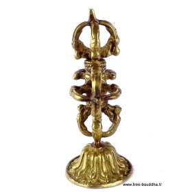 Double dorjé vajra bouddhiste sur socle Objets rituels bouddhistes ref12.3