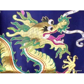 Tenture murale Dragons en soie épaisse brodée - Tentures bouddhistes