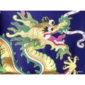 Tenture murale Dragons en soie épaisse brodée - Tentures bouddhistes