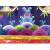 Tenture murale Dragons en soie épaisse brodée Tentures tibétaines Bouddha TENDRA1