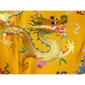 Tenture murale Dragons en soie épaisse safran - Tentures bouddhistes