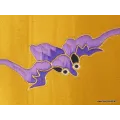 Tenture murale Dragons en soie épaisse safran - Tentures bouddhistes
