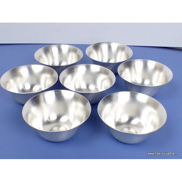 Bols d'offrandes bouddhistes plaqué argent - Bols d'offrandes bouddhistes