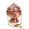 Encensoir tibétain sphérique en cuivre et laiton Brûleurs et porte-encens REF 4059