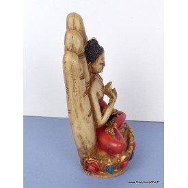 Statuette Bouddha posé sur main coloré Statuettes Bouddhistes ref SDM1