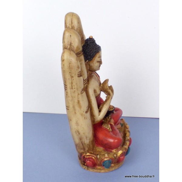 Statuette Bouddha posé sur main coloré Statuettes Bouddhistes ref SDM1