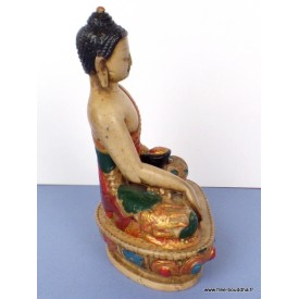 Statue tibétaine Bouddha Ratnasambhava main au sol Statuettes Bouddhistes SAKYA3