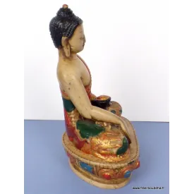 Statue tibétaine Bouddha Ratnasambhava main au sol - Statuettes bouddhistes tibétaines artisanales