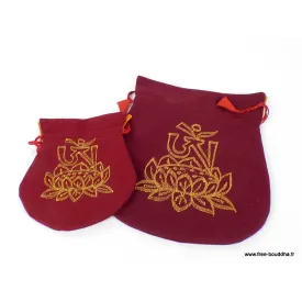 Pochettes pour malas et bijoux motif lotus - Pochettes tibétaines pour malas et bijoux