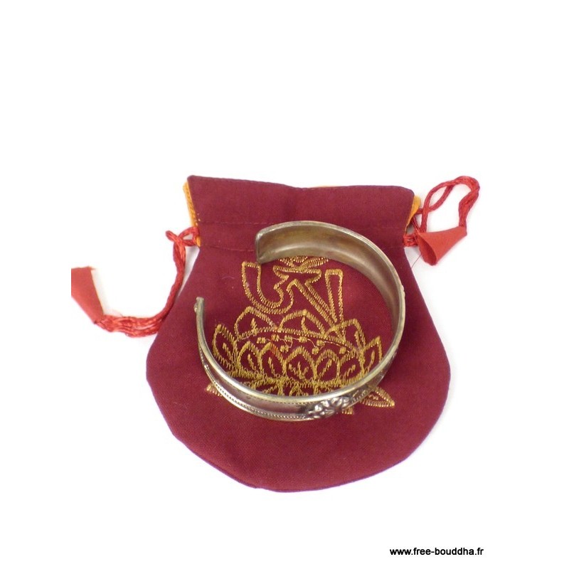 Pochettes pour malas et bijoux motif lotus Pochettes tibétaines pour malas et bijoux POC1