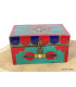 Boîte à bijoux en bois sertie de pierres Décoration tibétaine BAT6.5