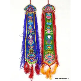 Amulette tibetaine porte-bonheur Signes auspicieux - Tentures bouddhistes
