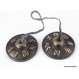 Tingshas bouddhistes Chenrezi 6,5 cm Tingsha tibétaine cymbales TT75A.2
