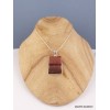 Pendentif en Oeil de Tigre rouge brut rectangulaire Pendentifs pierres naturelles XV15