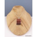 Pendentif en Oeil de Tigre rouge brut rectangulaire Pendentifs pierres naturelles XV15