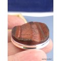 Pendentif en Oeil de Tigre rouge brut oval Pendentifs pierres naturelles XV15.1