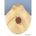 Pendentif en Oeil de Tigre rouge brut oval Pendentifs pierres naturelles XV15.1