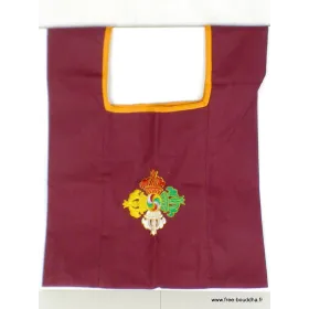 Sac moine tibétain brodé double dordjé - Sacs tibétains et indiens