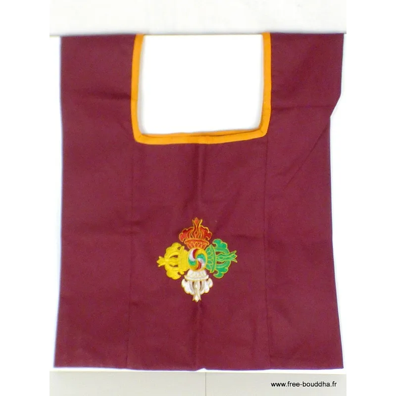 Sac moine tibétain brodé double dordjé - Sacs tibétains et indiens