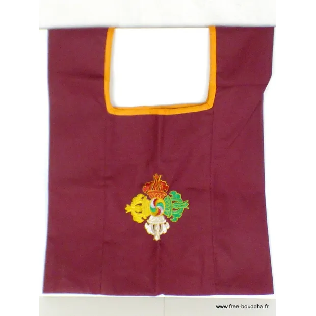 Sac moine tibétain brodé double dordjé - Sacs tibétains et indiens
