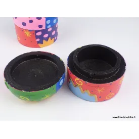 Petite boîte à bijoux en bois peint à la main - Boîte à Bijoux tibétaine
