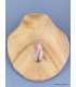 Pendentif Rhodochrosite sur Pyrite forme allongée Pendentifs pierres naturelles XV19.1
