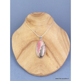 Pendentif Rhodochrosite sur Pyrite forme allongée Pendentifs pierres naturelles XV19.1