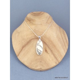 Pendentif Howlite blanche forme allongée Pendentifs pierres naturelles XV20.1