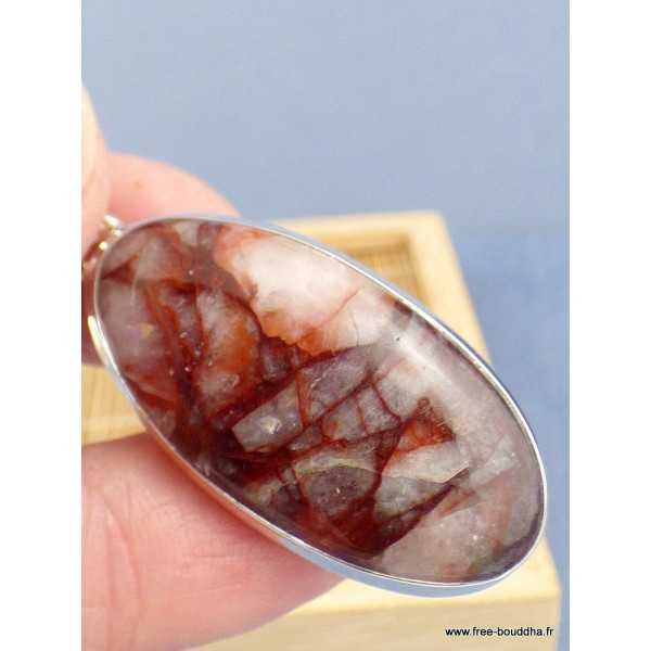 Pendentif Quartz Hématoïde oval Pendentifs pierres naturelles XV22.2