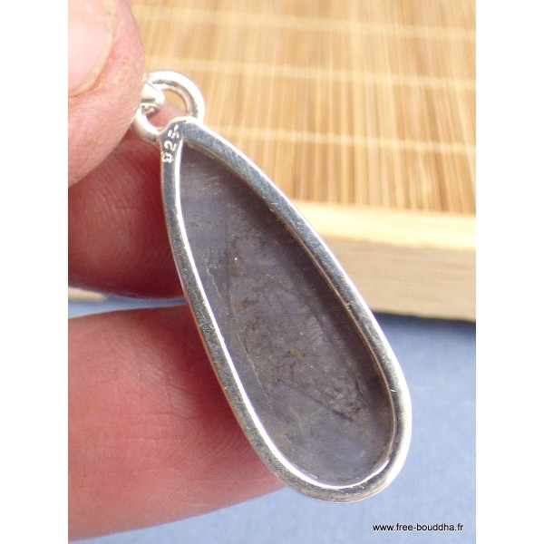Pendentif Saphir noir africain facetté forme goutte Pendentifs pierres naturelles XV34.1