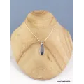 Pendentif Saphir noir africain facetté forme goutte - Pendentifs pierres naturelles