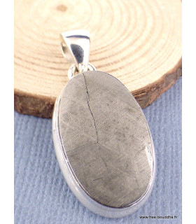 Pendentif argent Météorite Muoniolalusta oval