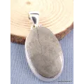 Pendentif argent Météorite Muoniolalusta oval - Pendentifs pierres naturelles