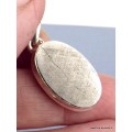 Pendentif argent Météorite Muoniolalusta oval Pendentifs pierres naturelles XV44