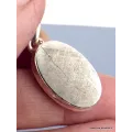 Pendentif argent Météorite Muoniolalusta oval - Pendentifs pierres naturelles
