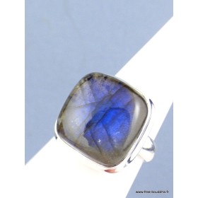 Bague Labradorite bleue carrée T 61 Bagues pierres naturelles XV54.1