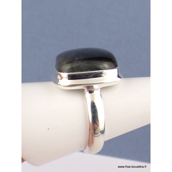 Bague Labradorite bleue carrée T 61 Bijoux en Labradorite XV54.1