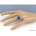 Bague Labradorite bleue carrée T 61 Bijoux en Labradorite XV54.1