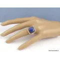Bague Labradorite bleue carrée T 61 - Bijoux en Labradorite