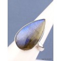 Bague Labradorite bleue goutte T 59 Bijoux en Labradorite Bleue XV54.5