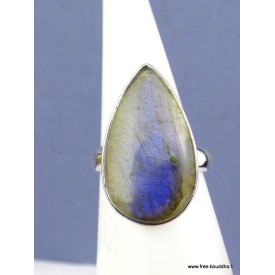 Bague Labradorite bleue goutte T 59 Bijoux en Labradorite Bleue XV54.5