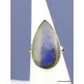 Bague Labradorite bleue goutte T 59 Bijoux en Labradorite Bleue XV54.5