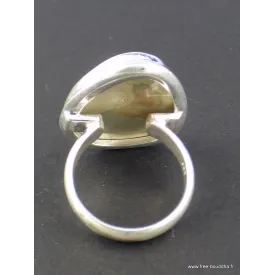 Bague Jaspe Impérial vert pâle Taille 56 - Bijoux en Jaspe