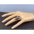 Bague goutte en Septarian noire Taille 58 - Bijoux en Septaria