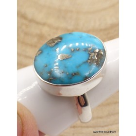 Bague Homme en Turquoise avec pyrite taille 65 Bagues pierres naturelles XV59.2