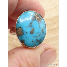 Bague Homme en Turquoise avec pyrite taille 65 Bagues pierres naturelles XV59.2