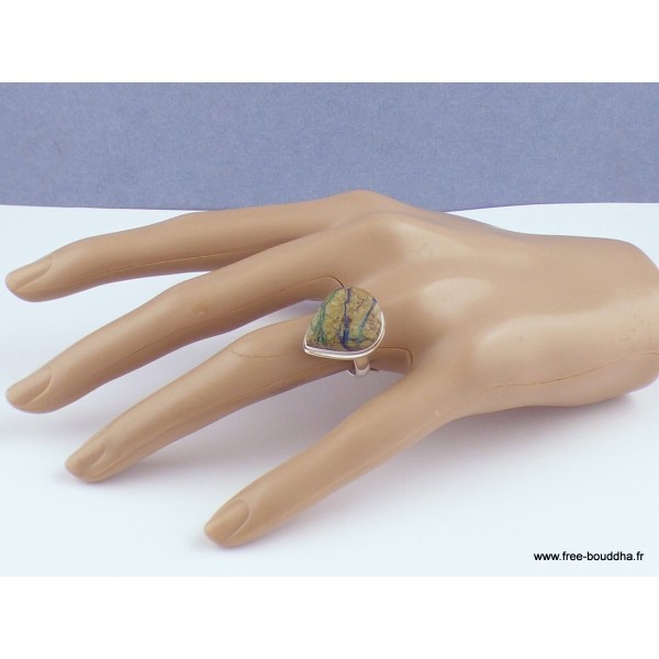 Bague en Azurite Boulder forme goutte Taille 55 Bijoux en Azurite XV61.1