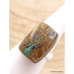 Bague en Azurite Boulder rectangulaire Taille 54 Bijoux en Azurite XV61.2