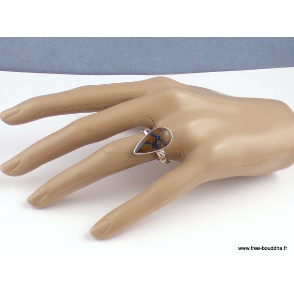 Bague Azurite Boulder forme goutte Taille 60 Bijoux en Azurite XV61.3